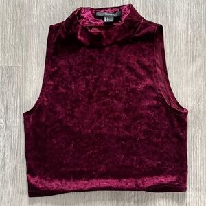 Forever 21 Women's Burgundy Velvet Top